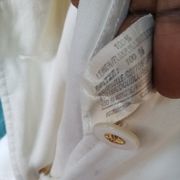 Ivory Longline Pure Linen Crotchet Blazer Jacket with measurement us10 - Picture 5 of 11